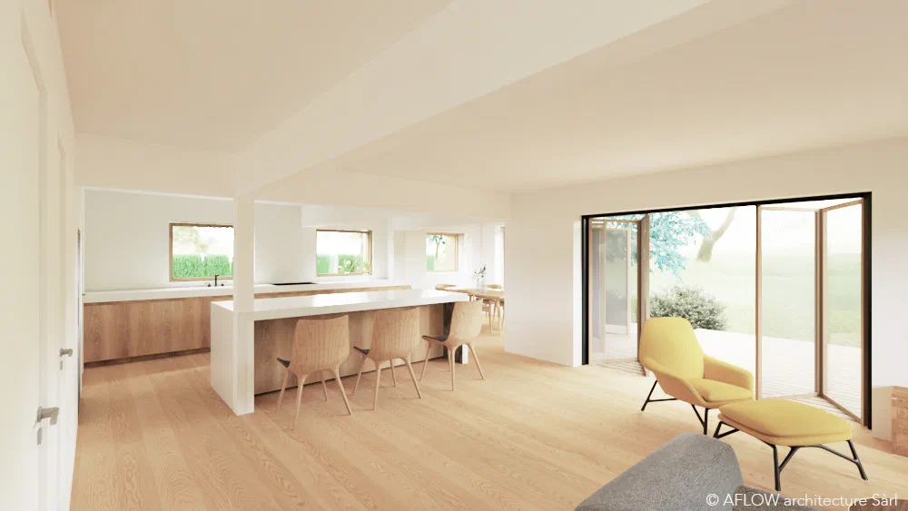 Rénovation et extension d'une maison à Blonay — Living