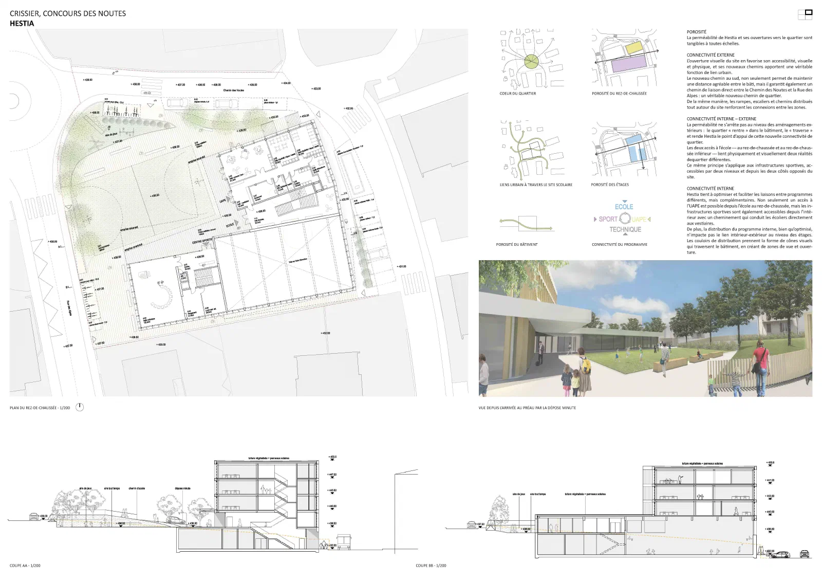 Site scolaire, Noutes — vue 4