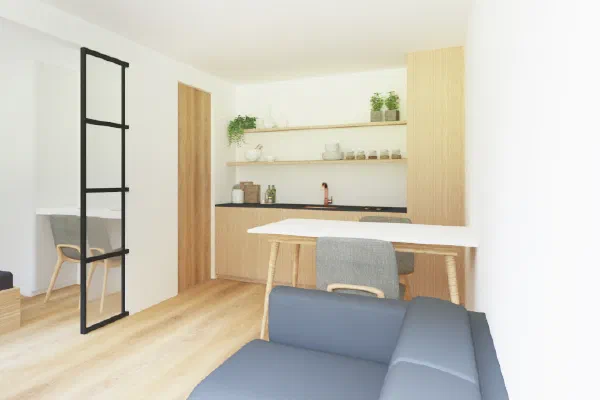 Transformation d'un garage en studio